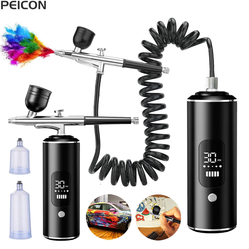 Airbrush Compressor Kit - Aerografo con compressore Mini pistola a